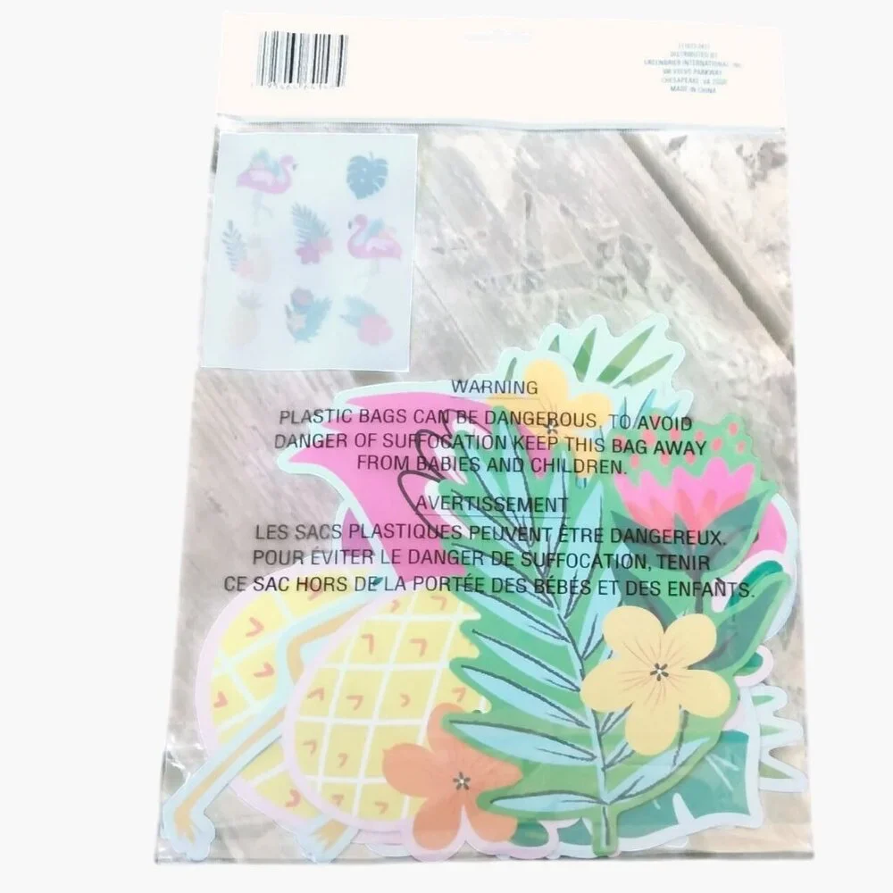 Tropical Flamingo Pineapple Paper Cutouts Craft Scrapbooking Tiki Party Decor